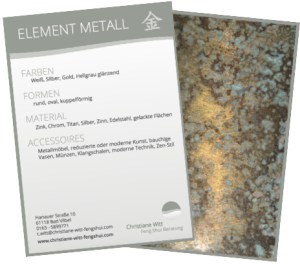 Element Metall Sammelkarte von Christiane Witt - Feng Shui Beratung