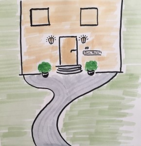 symmetrischer Eingang Handzeichnung von Christiane Witt - Feng Shui Beratung